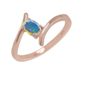 Natural Ethiopian Opal Ring Gift for Her